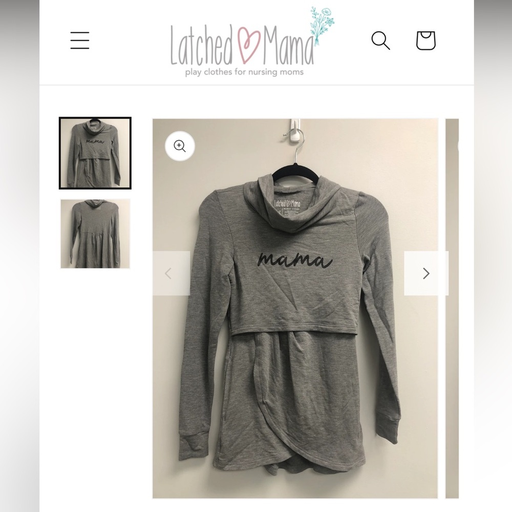 NEW XS Latched Mama Petal Front Nursing Pullover